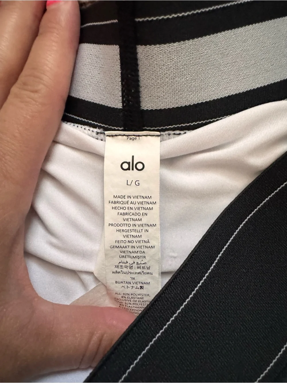ALO Yoga White Athletic Skort with Black Waistband